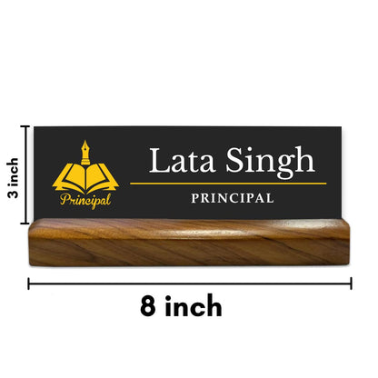 Principal Office Name Plate with a Wooden Stand for Principal Teachers