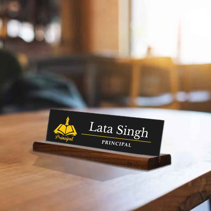 Principal Office Name Plate with a Wooden Stand for Principal Teachers