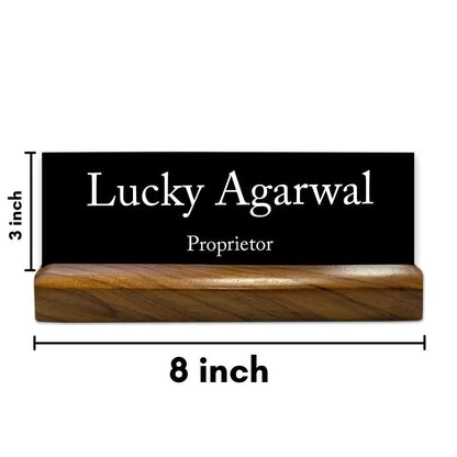 Personalized Table Name Plate Wooden for Office Desk - Add Your Name