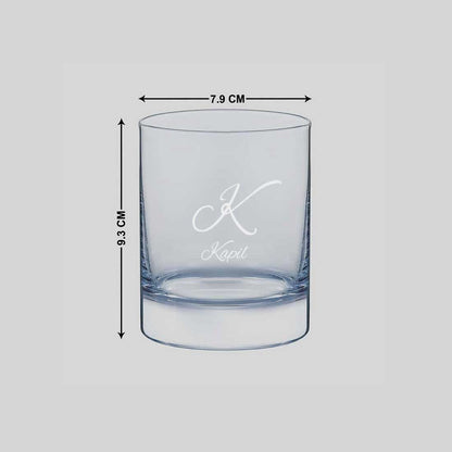 Stylish Customized Whiskey Glass - Gift For Him Husband Boyfriend - Initials Design