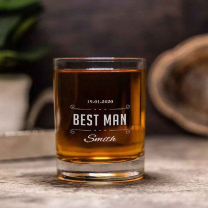 Beautiful Personalized Whiskey Glass - Wedding Gift - Best Man Gifts