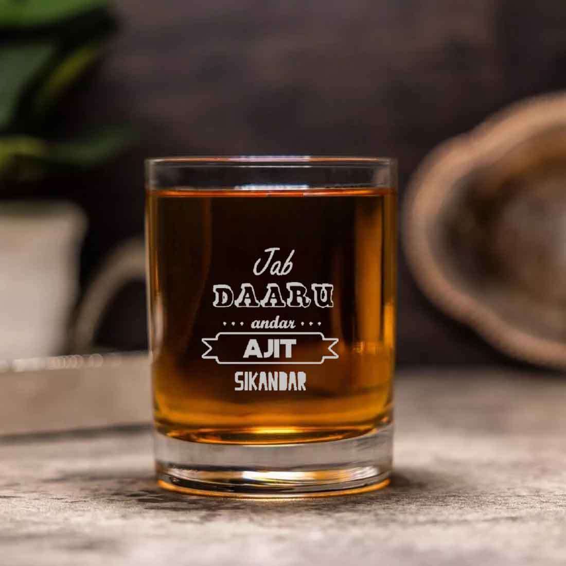 Customized Gifts for Him Whiskey Glass-Perfect Gift for Boyfirend Husband-Daaru