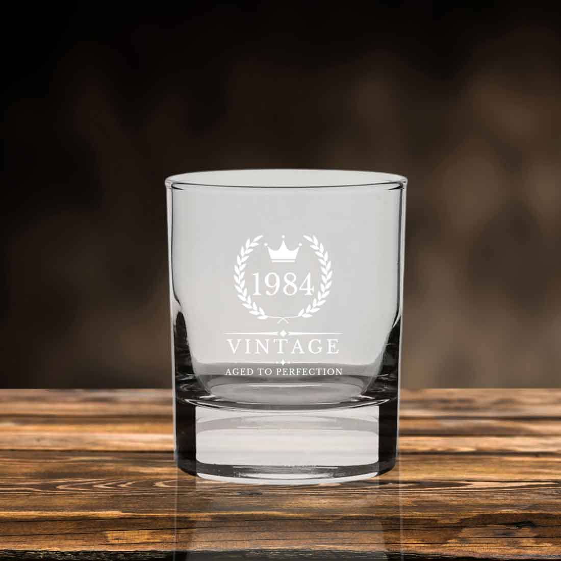 Engraved Whisky Glass Vintage Style Whiskey Glasses