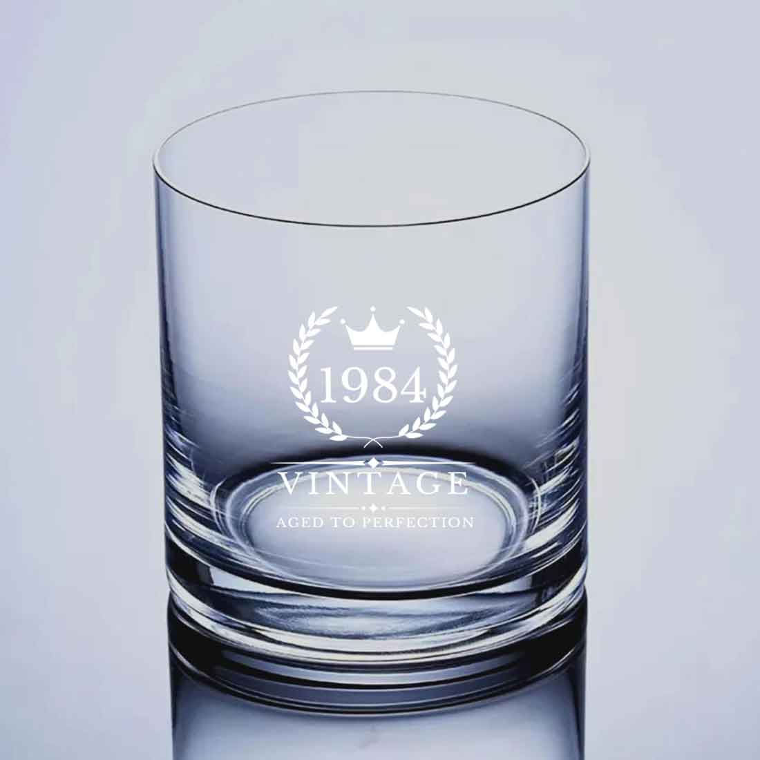 Engraved Whisky Glass Vintage Style Whiskey Glasses