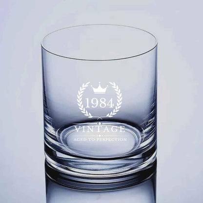 Engraved Whisky Glass Vintage Style Whiskey Glasses