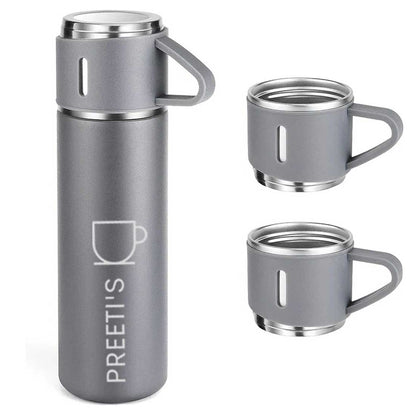 Personalised Thermos Cup Set Travel Coffee Tea Mug Flask Gift Box With Name