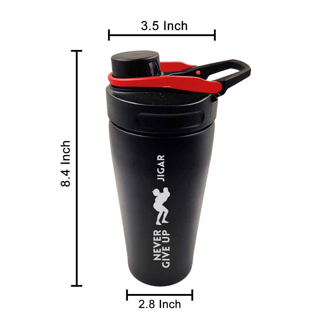Customised Weight Gainer Shaker Bottle Stainless Steel Protein Mixer with Whisk Ball