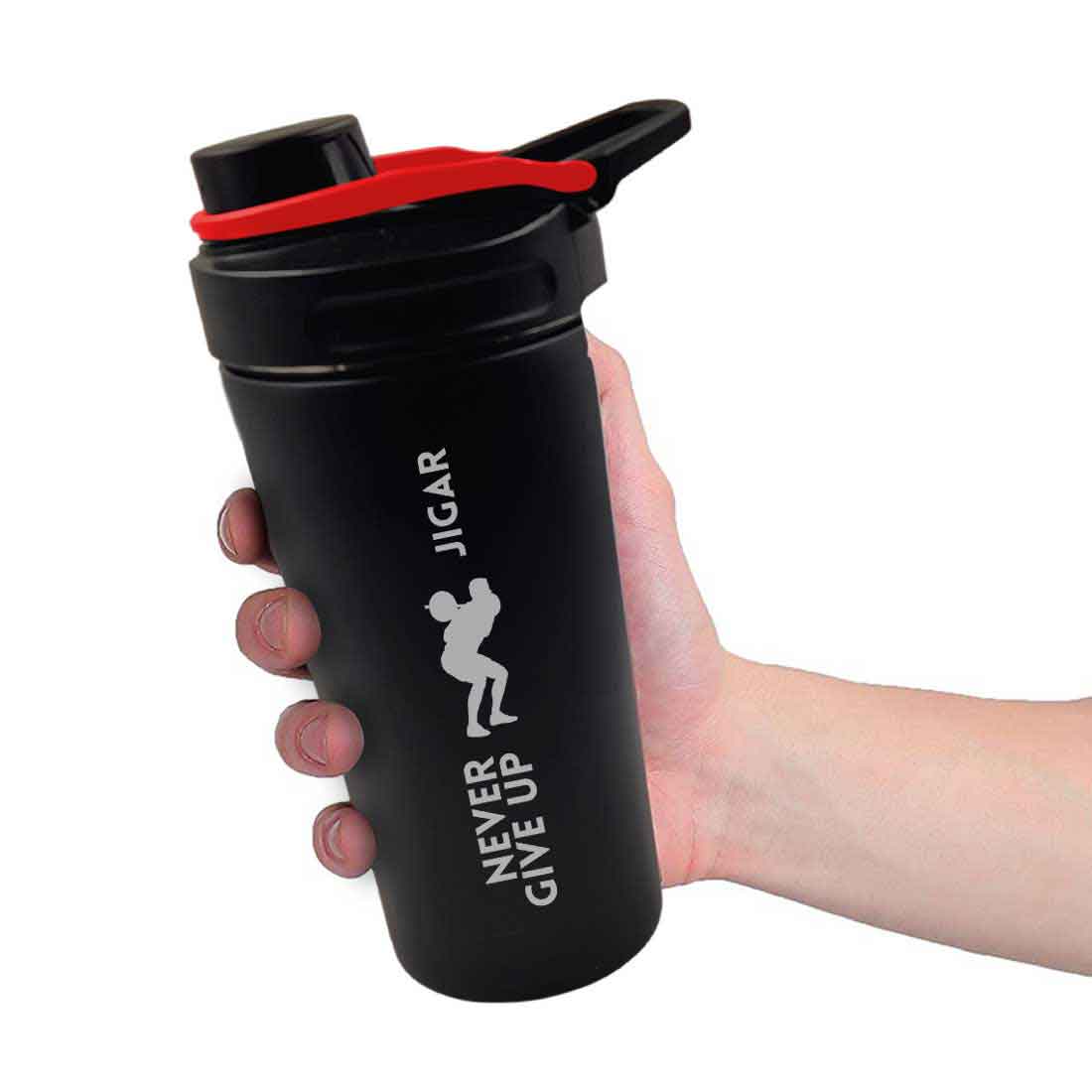 Customised Weight Gainer Shaker Bottle Stainless Steel Protein Mixer with Whisk Ball