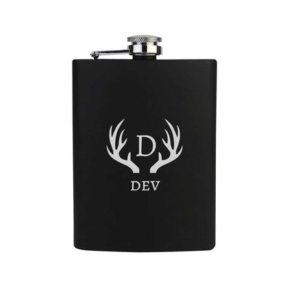 Personalized Whiskey Flask With Funnel And 4 Shot Glasses