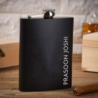 Personalised Rakhi Gifts for Brother Raksha Bandhan Premium Gift Box with Metal Rakhi Hip Flask & Diary Pen