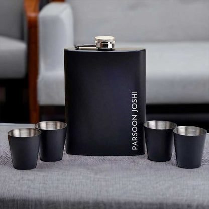 Personalized Engraved Hip Flask for Men - Gift for Husband - Add Name