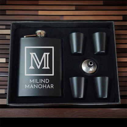 Personalised Hip Flask With Engraving for Men Stainless Steel Drinking Flasks - Monogram