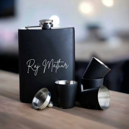 Personalized  Engraved Stainless Steel Hip Flask for Gift Ideas  - Add Name