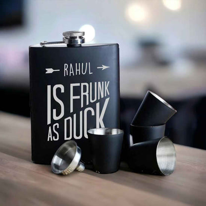 Custom Engraved Flask for Men with Funnel Anniversary Gift for Husband  - Add Name