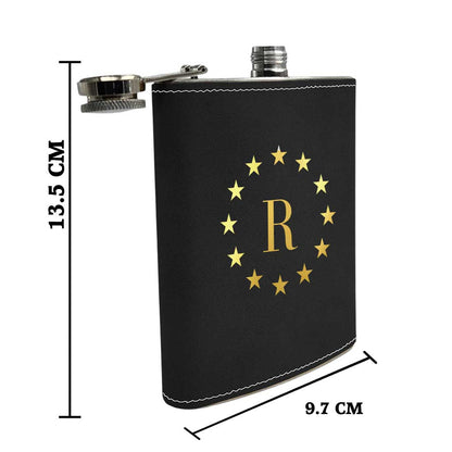 PU Leather Hip Flask With Name 8OZ Personalized Stylish Gifts For Men's