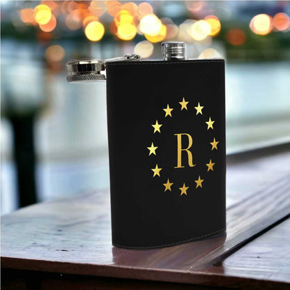PU Leather Hip Flask With Name 8OZ Personalized Stylish Gifts For Men's