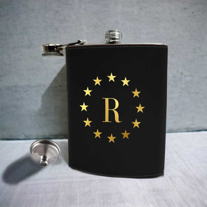 PU Leather Hip Flask With Name 8OZ Personalized Stylish Gifts For Men's