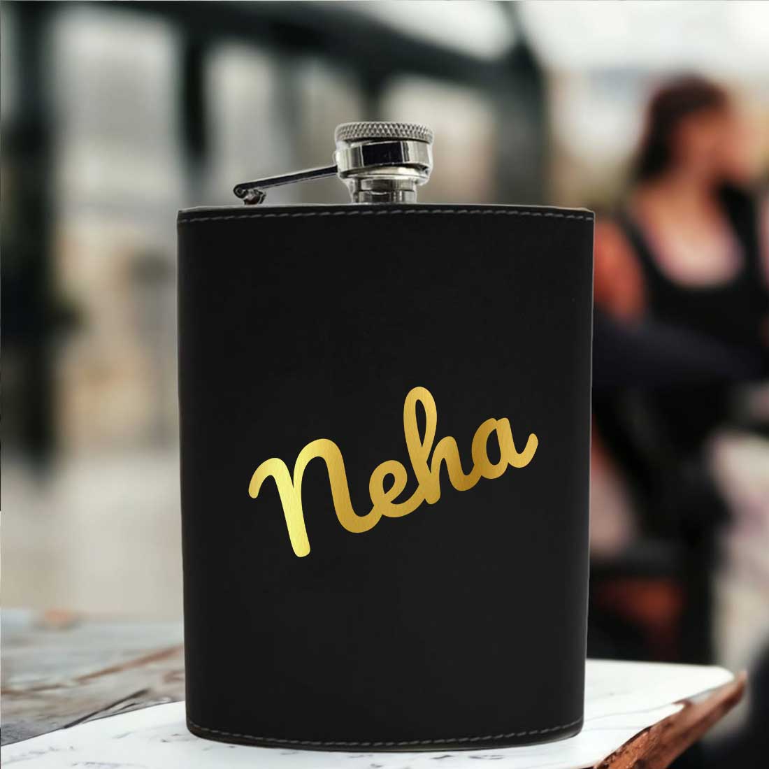 Personalised Hip Flask Leather Whiskey Flasks With Name