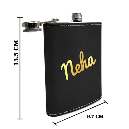 Personalised Hip Flask Leather Whiskey Flasks With Name