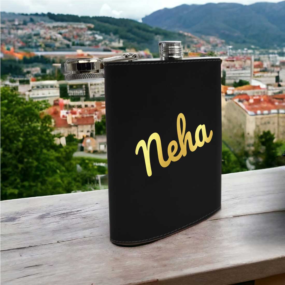 Personalised Hip Flask Leather Whiskey Flasks With Name