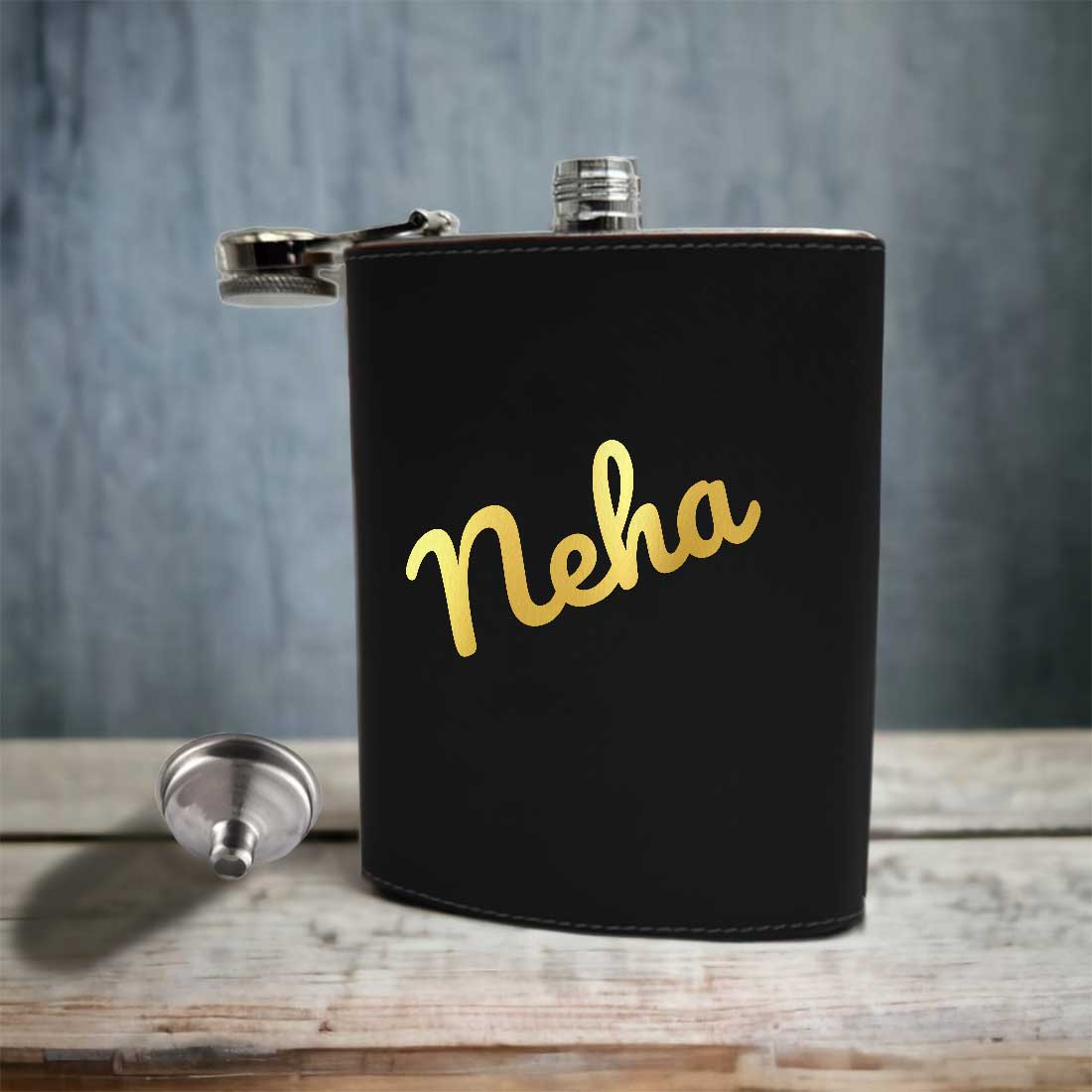 Personalised Hip Flask Leather Whiskey Flasks With Name