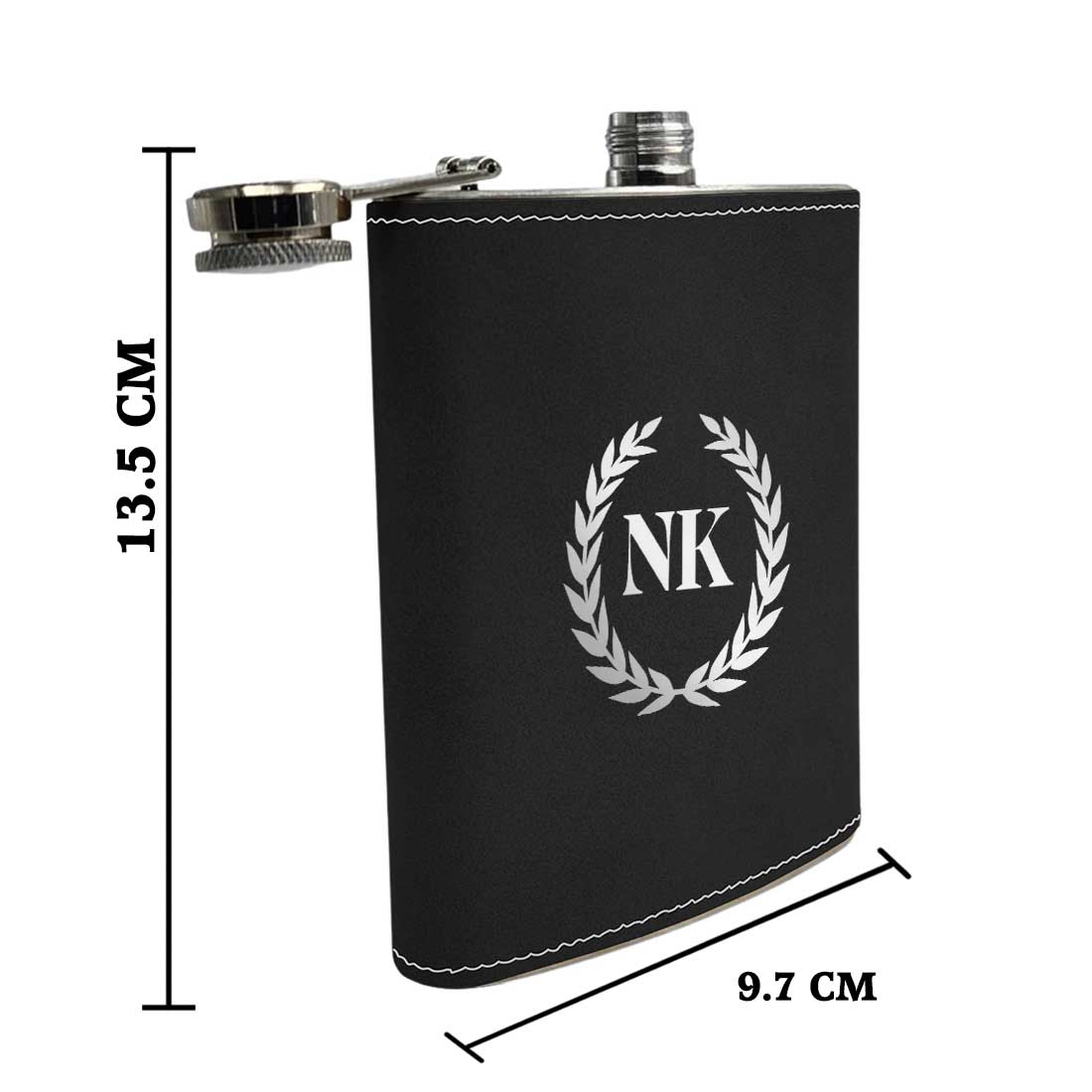 PU Leather Hip Flask With Name