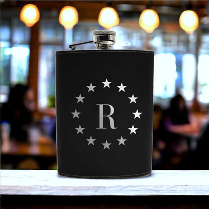 PU Leather Hip Flask With Name 8OZ Personalized Stylish Gifts For Men's