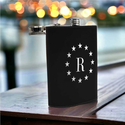 PU Leather Hip Flask With Name 8OZ Personalized Stylish Gifts For Men's