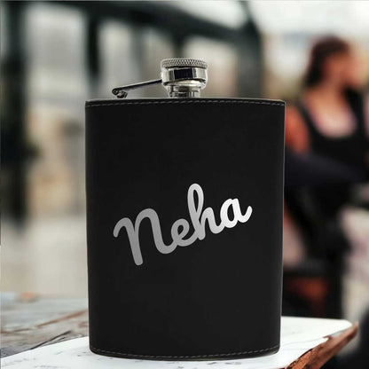 Personalised Hip Flask Leather Whiskey Flasks With Name