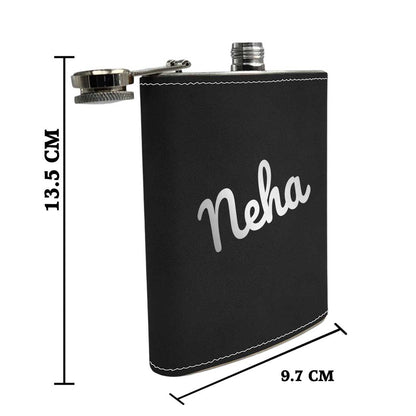 Personalised Hip Flask Leather Whiskey Flasks With Name