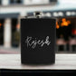 Black Personalized Leather Hip Flask With Name Stylish Alcohol Flasks For Men