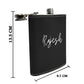 Black Personalized Leather Hip Flask With Name Stylish Alcohol Flasks For Men