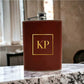 Personalized PU Leather Hip Flask Stylist Alcohol Flasks For Men Brown