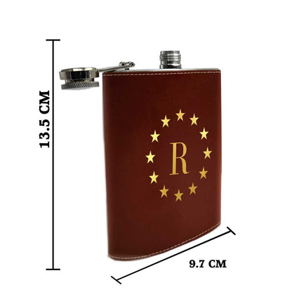 PU Leather Hip Flask With Name 8OZ Personalized Stylish Gifts For Men's