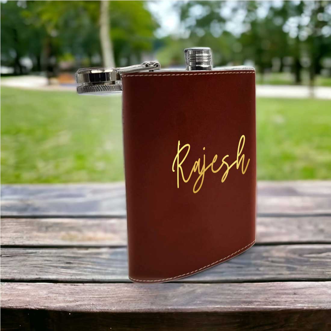 Buy Faux Leather Hip Flask Personalised With Name Engraved Alcohol