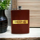 Brown Customized Hip Flask With Name Leather Alcohol Flasks For Men