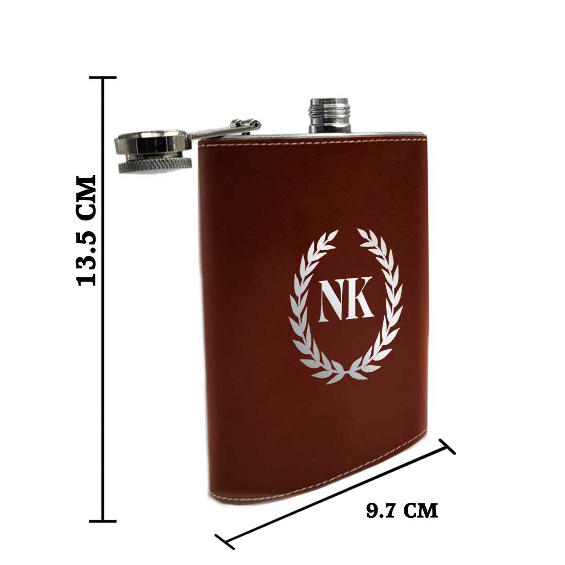 PU Leather Hip Flask With Name