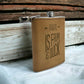 Brown PU Leather Hip Flask Engraved With Name Customized Funny Alcohol Flasks
