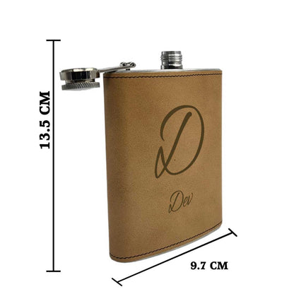 Personalized PU Leather Whiskey Flask With Funnel Engraved Hip Flasks For Men