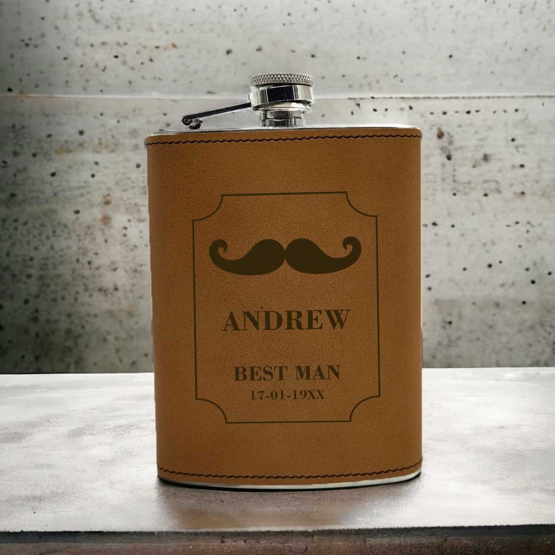 Customized Groomsmen Gifts PU Leather Hip Flask  Best Man Bachelor Party Gift