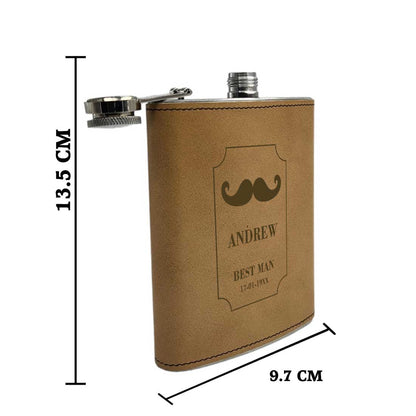 Customized Groomsmen Gifts PU Leather Hip Flask  Best Man Bachelor Party Gift