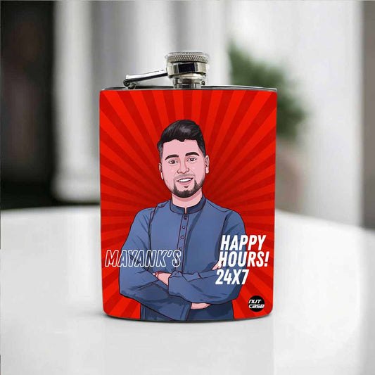Whiskey Flask with Art Portraits