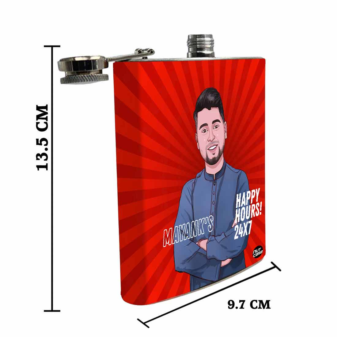 Whiskey Flask with Art Portraits