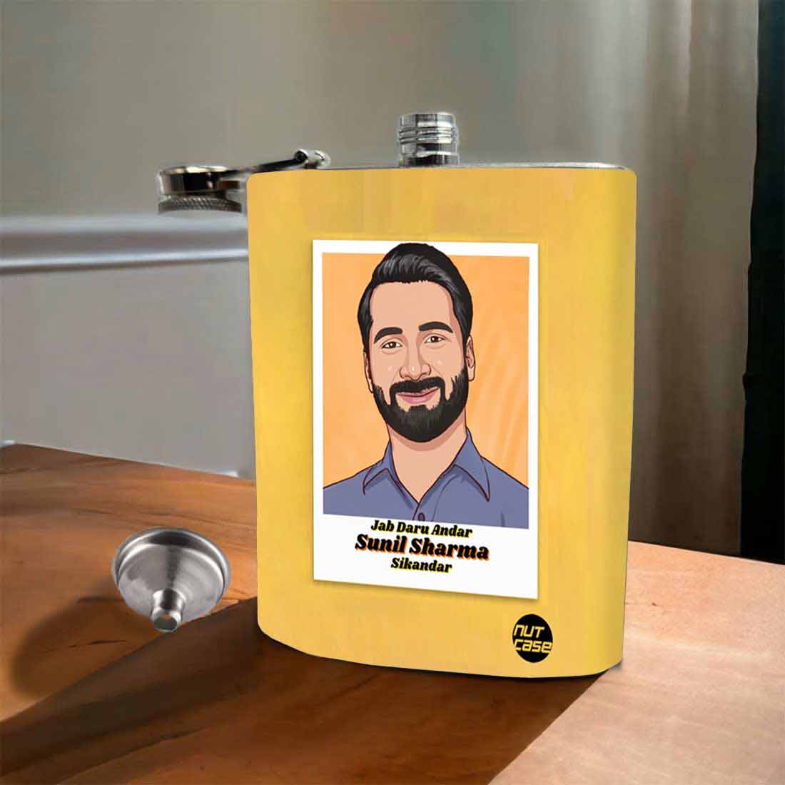 Drinking Flask with Art Portraits