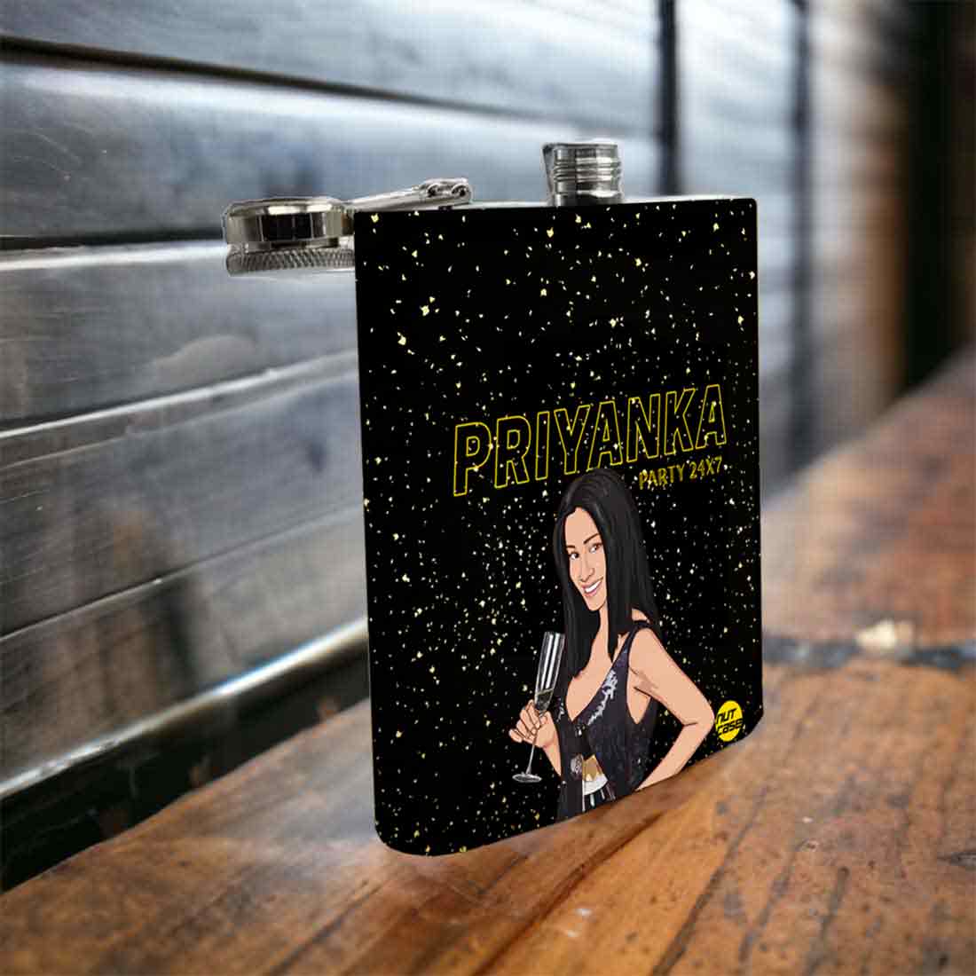 Whiskey Hip Flask with Art Picture
