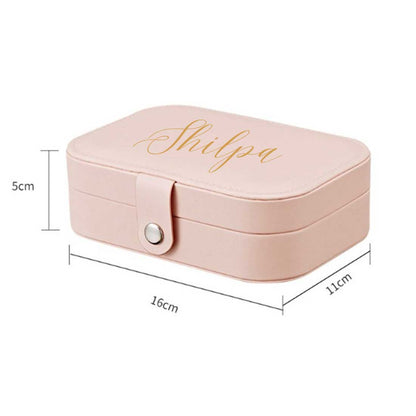 Personalized Jewellery Box Organizer For Travel jewelry Case for Earrings Pendant Rings Necklaces - Add Name