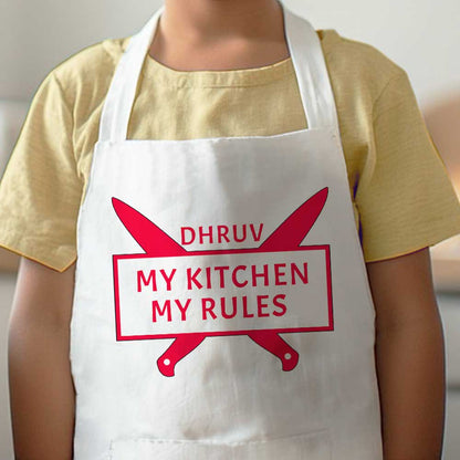 Girl Apron with Customised Name  - My Kitchen My Rules