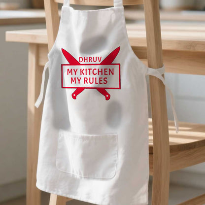 Girl Apron with Customised Name  - My Kitchen My Rules