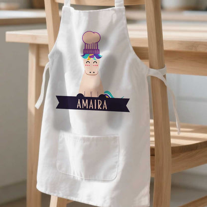 Personalized Kids Cute Chef Apron - Unicorn