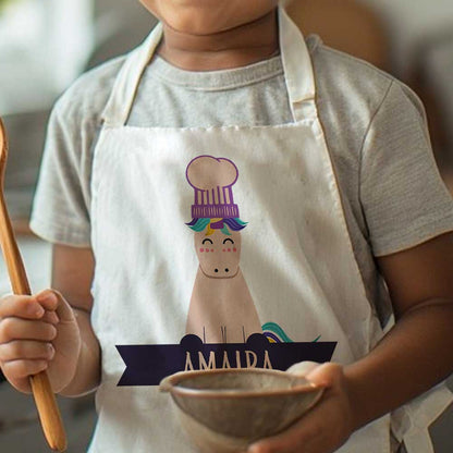 Personalized Kids Cute Chef Apron - Unicorn